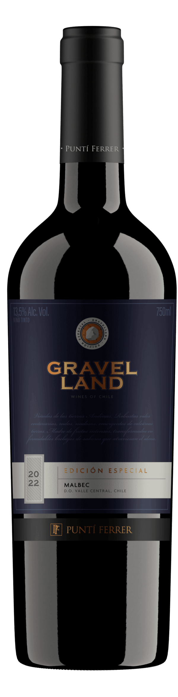 Vino Tinto Chileno Gravelland Edición Especial Valle Central Malbec - Wine.com.mx