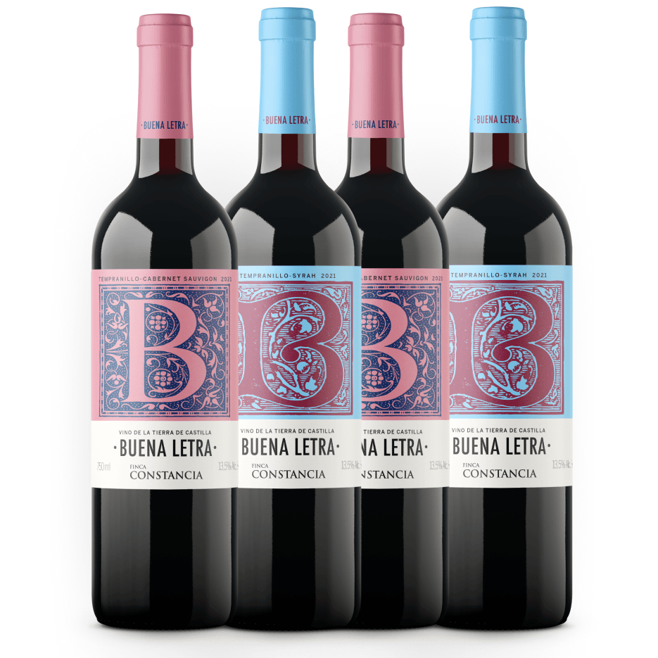 Winebox 4 botellas - Selección Noviembre 2022 (Buena Letra Tempranillo Syrah + Tempranillo Cabernet)